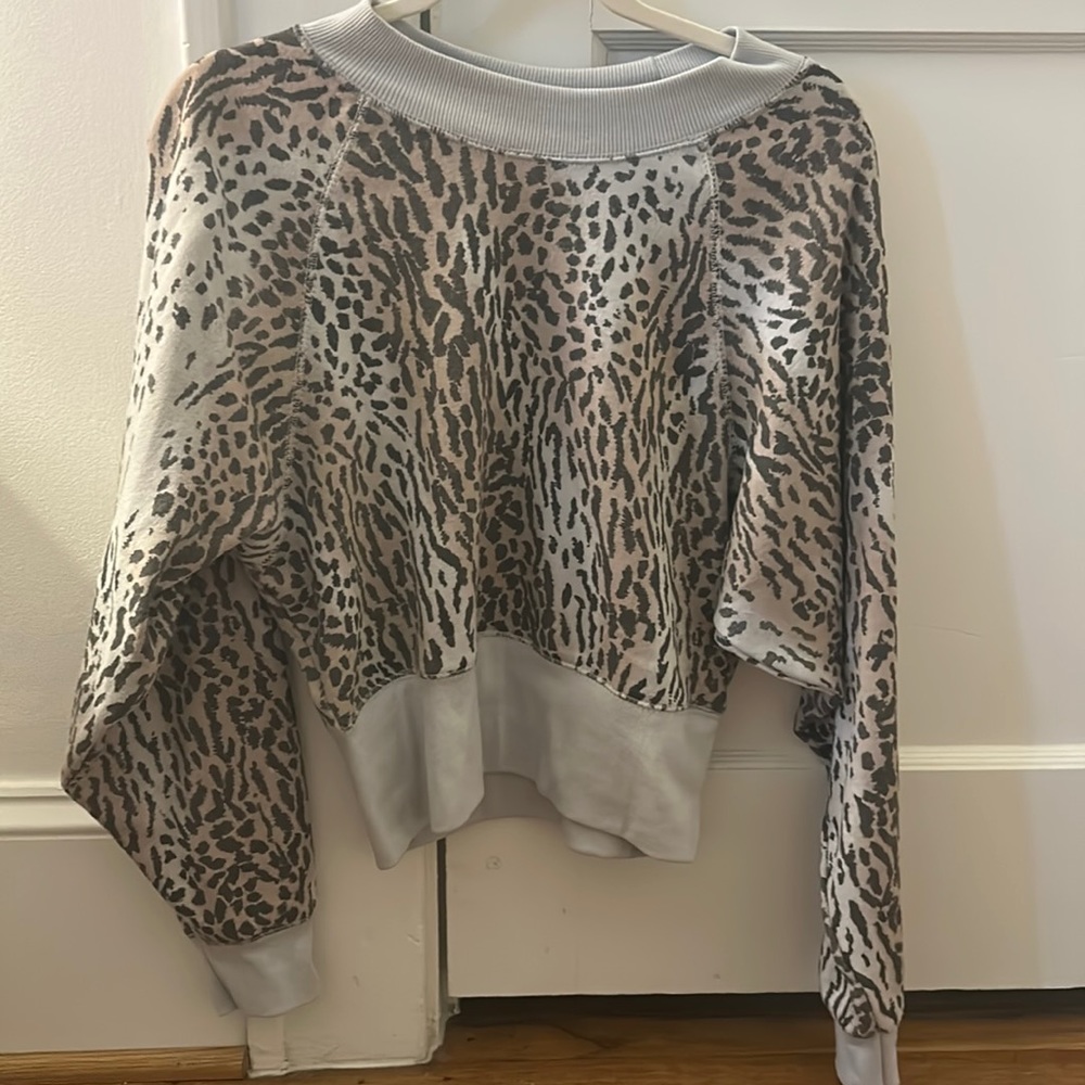Ocean Drive animal print cropped sweatshirt